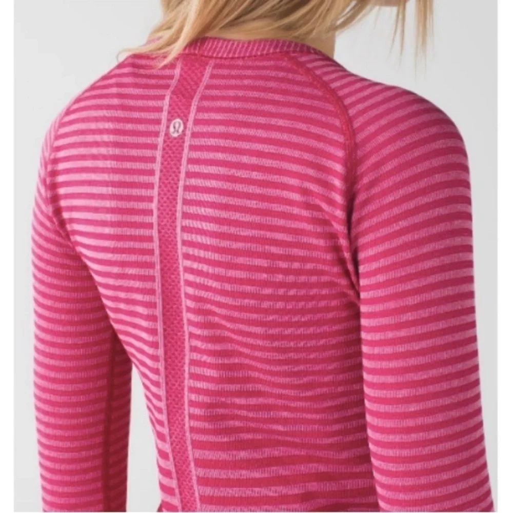 Lululemon Swiftly Tech Long Sleeve Crew Heathered Berry Rumble 6